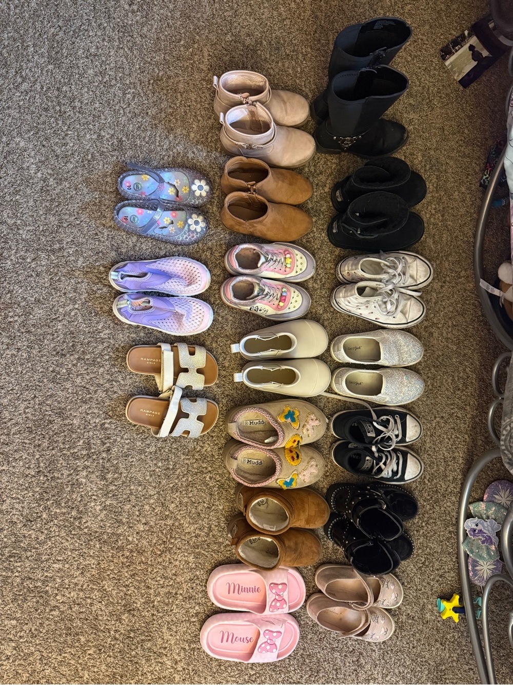 Assorted Girl’s 11T Shoes Collection - Pink, Black, White, Brown, Purple, Tan